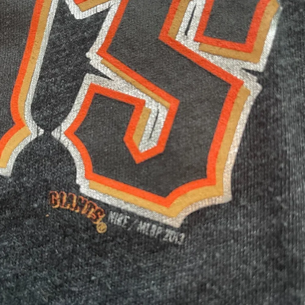 Nike San Francisco Giants Baseball Tee Shirt Womens Small Charcoal Gray Orange
